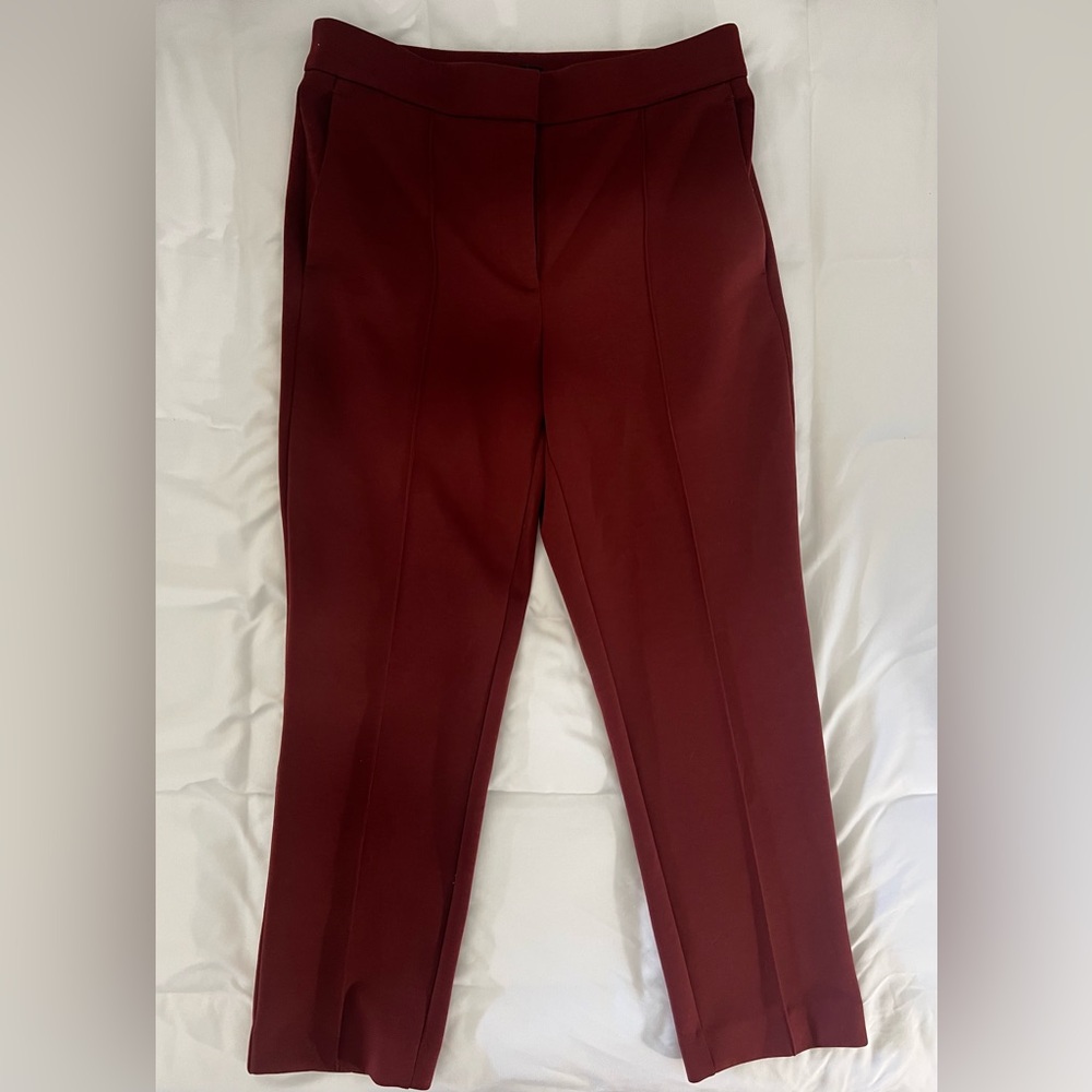 Ann Taylor Red Cropped Ankle Pants